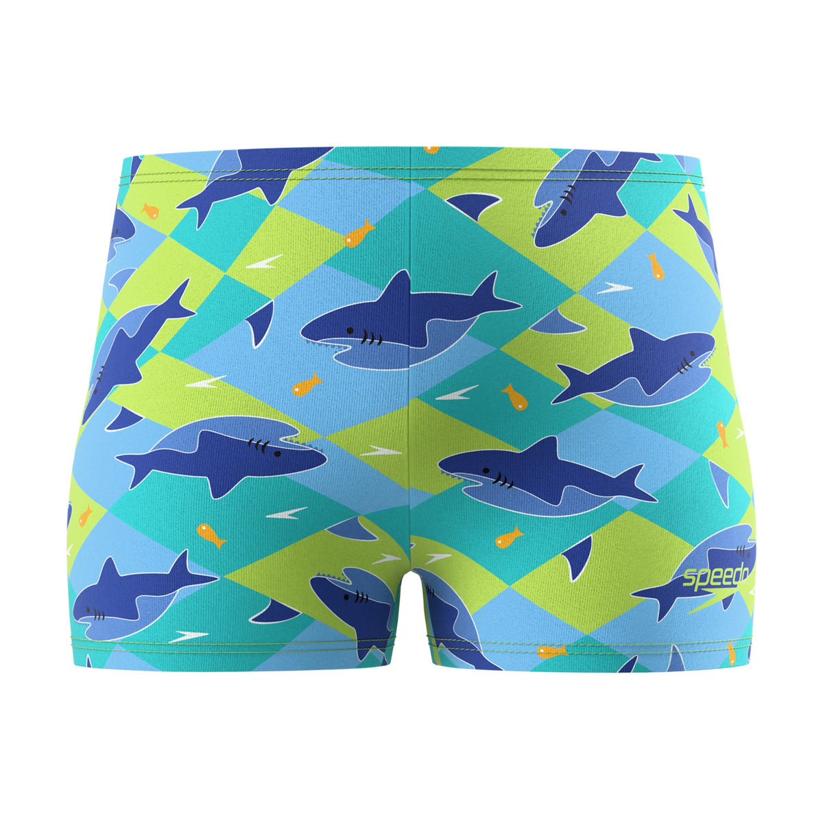 Blue-Green - Front - Speedo Boys Aqua Shark Swim Shorts