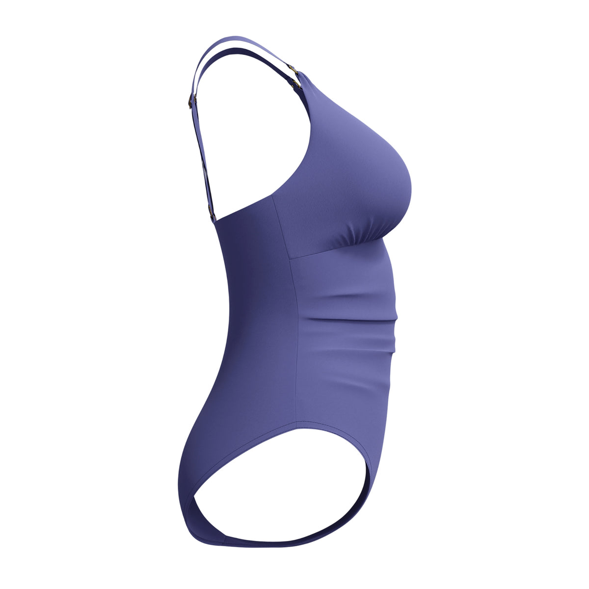 Blue - Side - Speedo Womens-Ladies V Neck Shaping One Piece Swimsuit