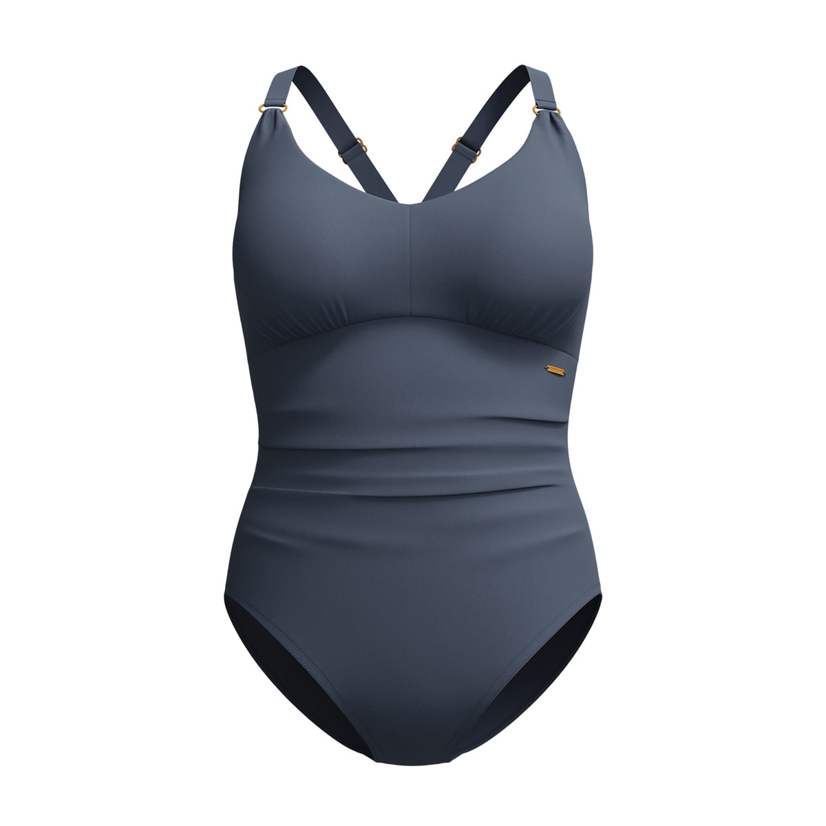 Grey - Front - Speedo Womens-Ladies V Neck Shaping One Piece Swimsuit