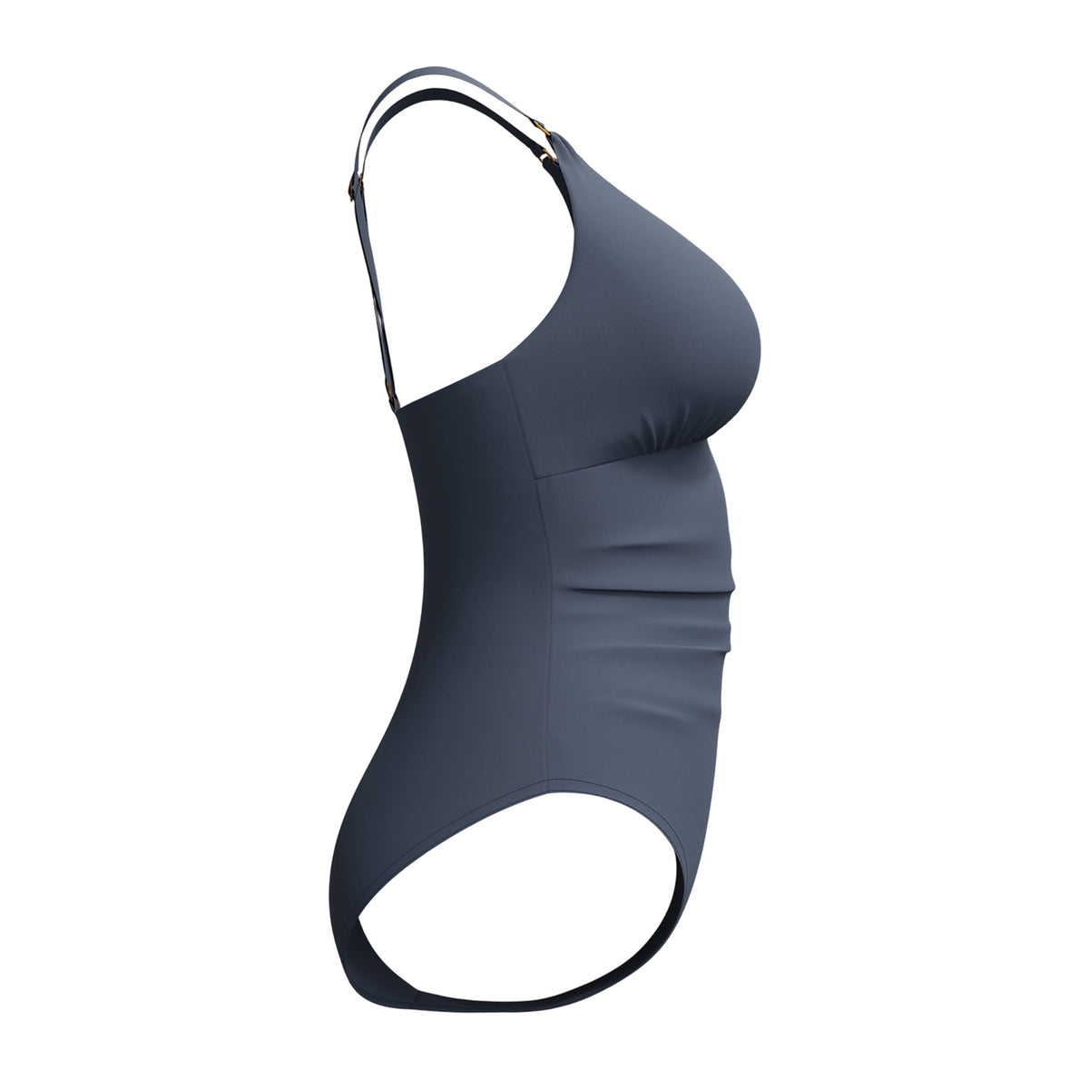 Grey - Side - Speedo Womens-Ladies V Neck Shaping One Piece Swimsuit