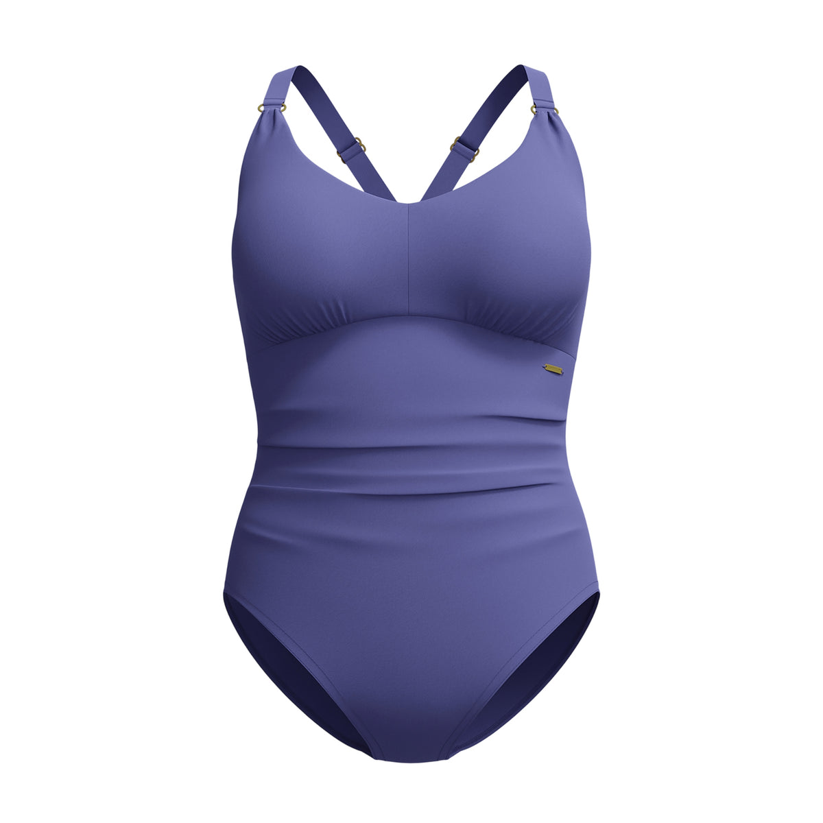 Blue - Front - Speedo Womens-Ladies V Neck Shaping One Piece Swimsuit