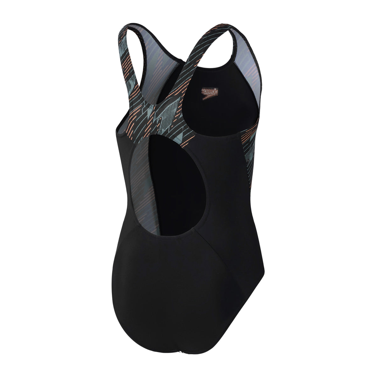 Black - Back - Speedo Girls Hyperbloom Splice One Piece Swimsuit