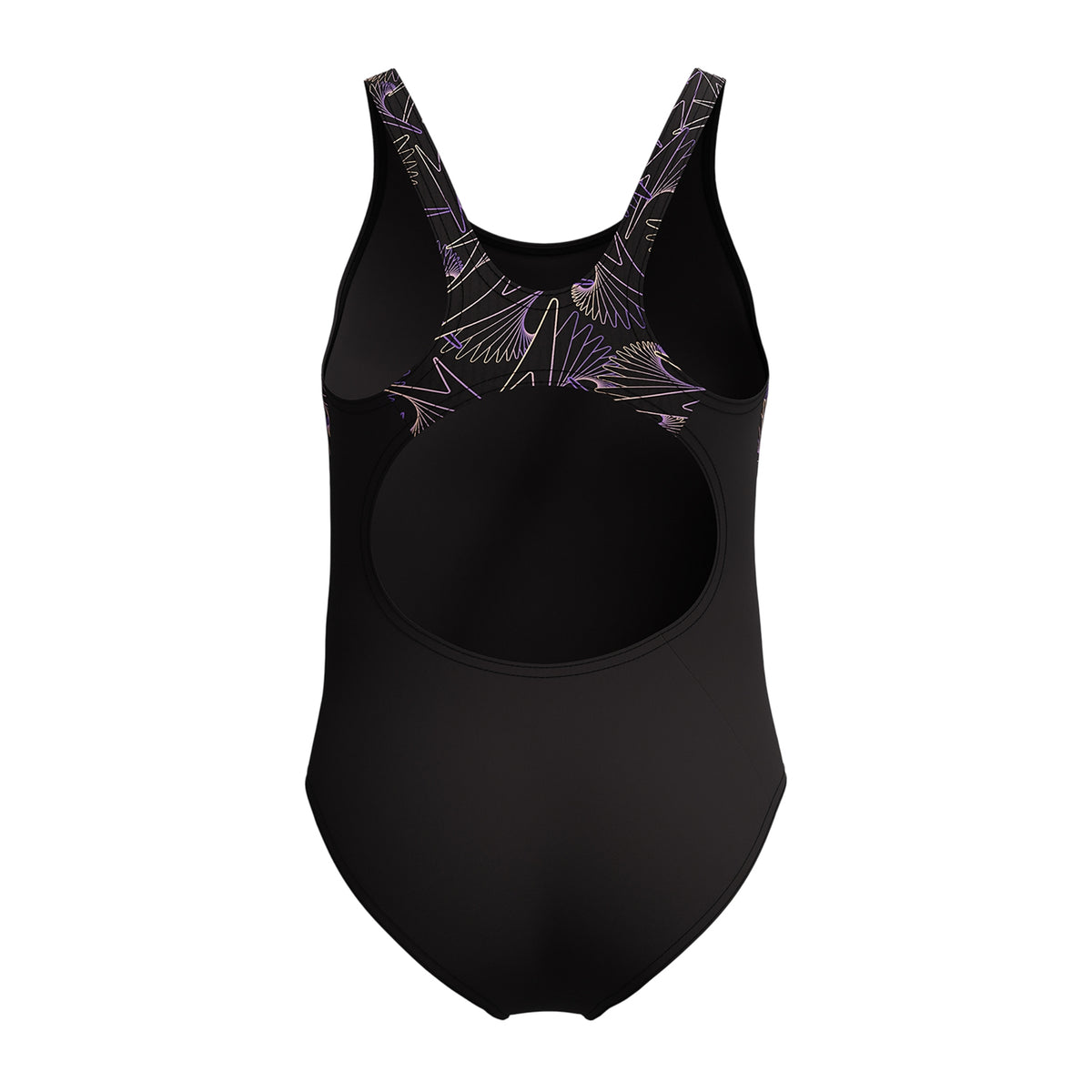 Orange - Back - Speedo Girls Hyperbloom Splice One Piece Swimsuit