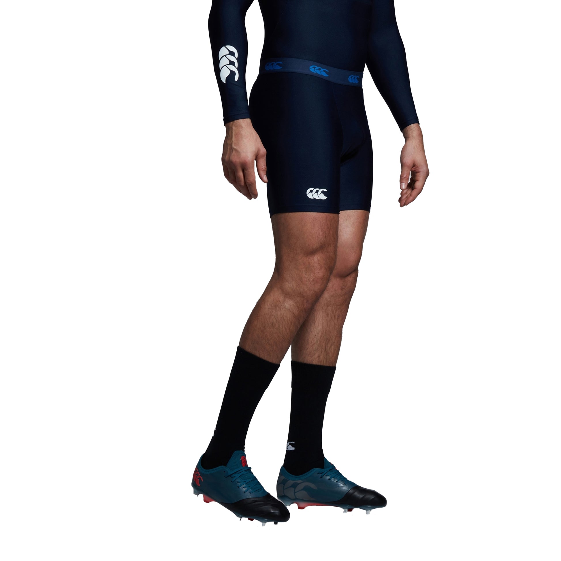 Navy - Side - Canterbury Mens Thermoreg Training Base Layer Shorts