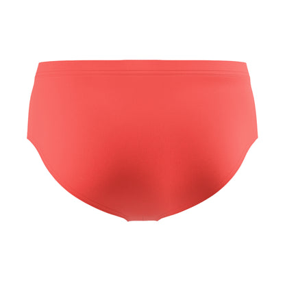 Pink - Back - Speedo Mens Solid Swim Briefs