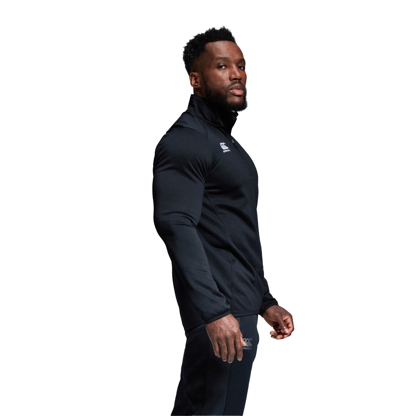 Black - Side - Canterbury Mens Club Quarter Zip Training Midlayer