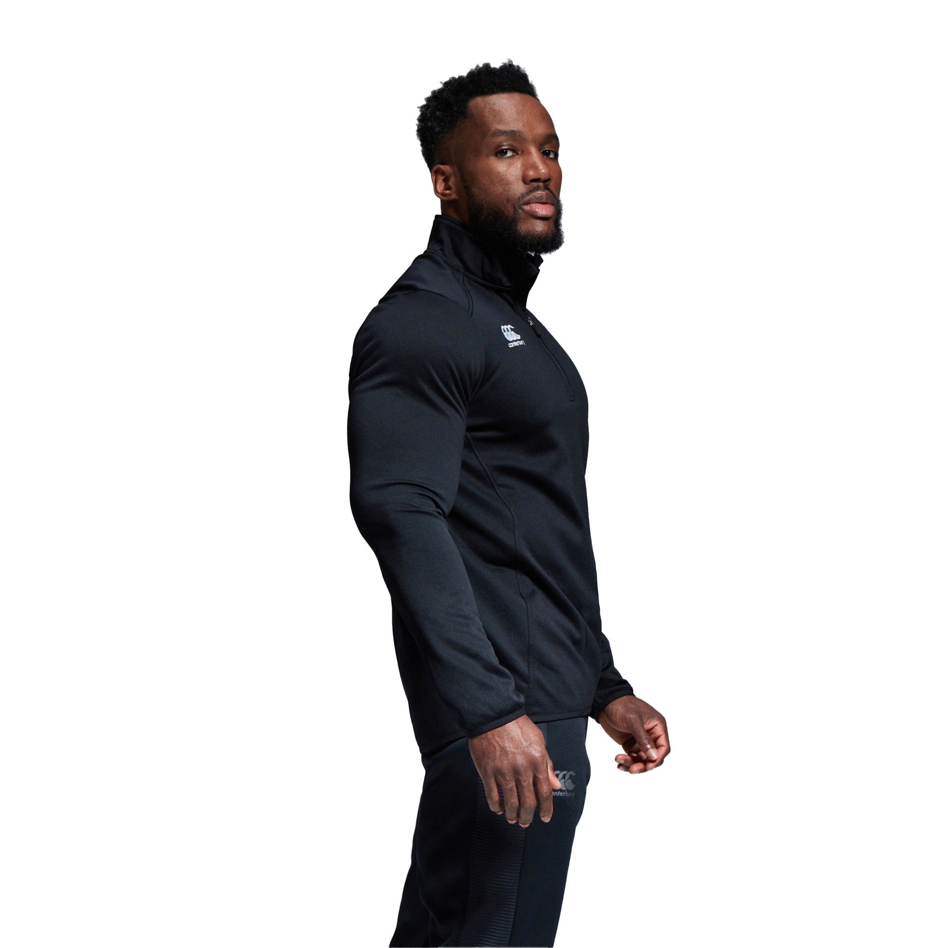 Black - Side - Canterbury Mens Club Quarter Zip Training Midlayer