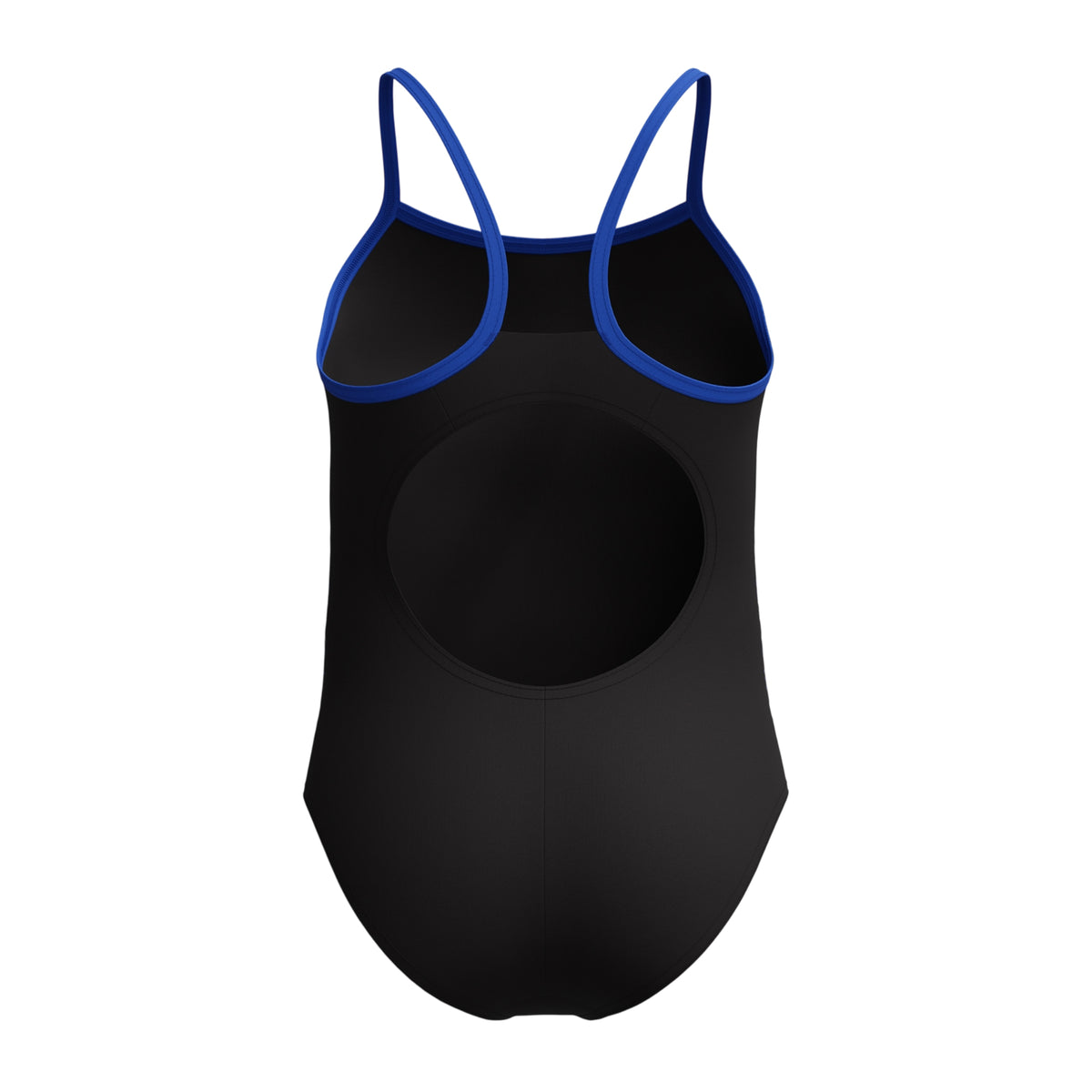 Black - Back - Speedo Girls Placement Thin Strap One Piece Swimsuit