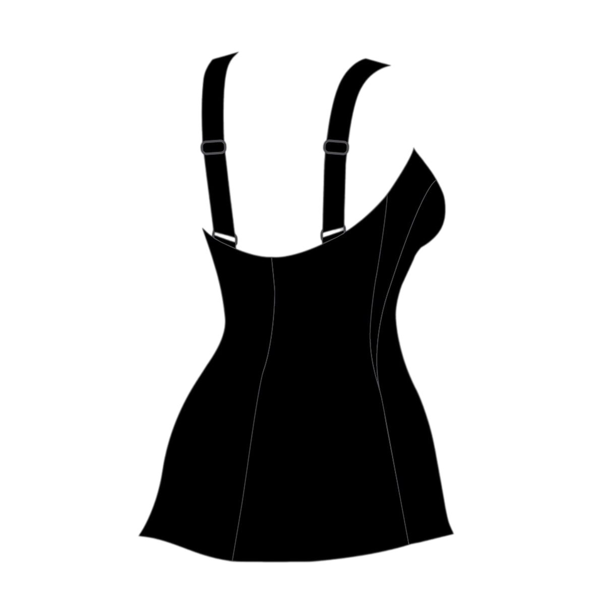 Black - Back - Speedo Womens-Ladies Logo Swim Dress