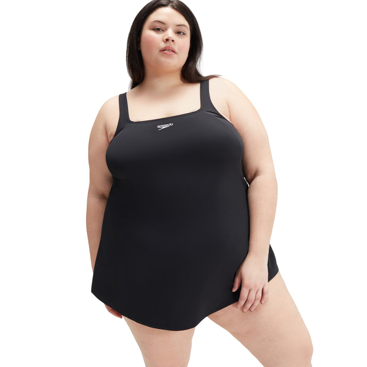 Black - Lifestyle - Speedo Womens-Ladies Logo Swim Dress