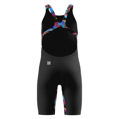 Black - Back - Speedo Girls Endurance+ Max Open Back Legsuit