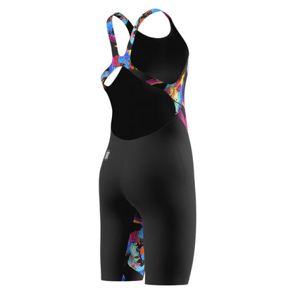 Black - Lifestyle - Speedo Girls Endurance+ Max Open Back Legsuit