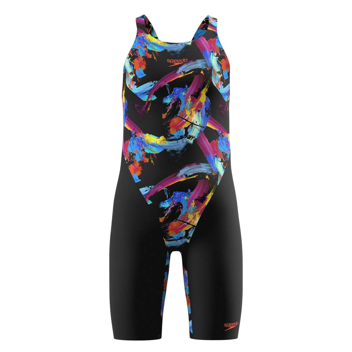 Black - Front - Speedo Girls Endurance+ Max Open Back Legsuit
