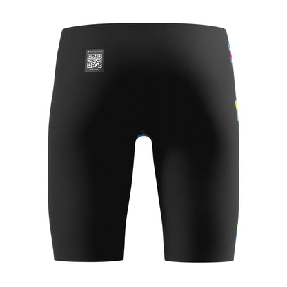 Black-Multicoloured - Back - Speedo Boys Painted Effect Endurance+ Jammer Shorts