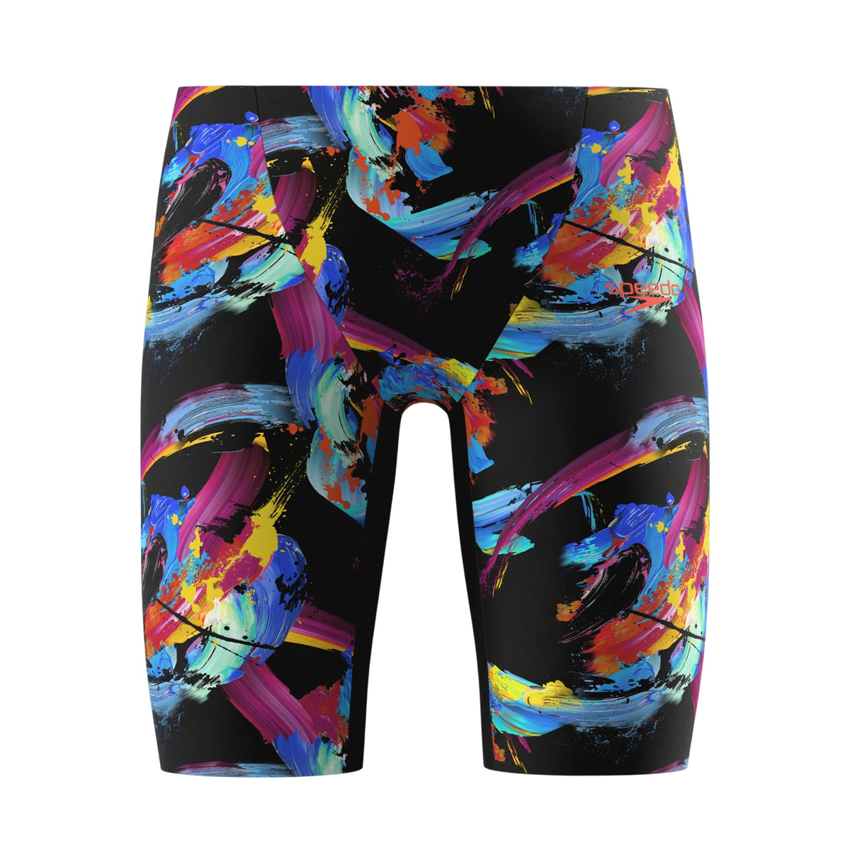 Black-Multicoloured - Front - Speedo Boys Painted Effect Endurance+ Jammer Shorts