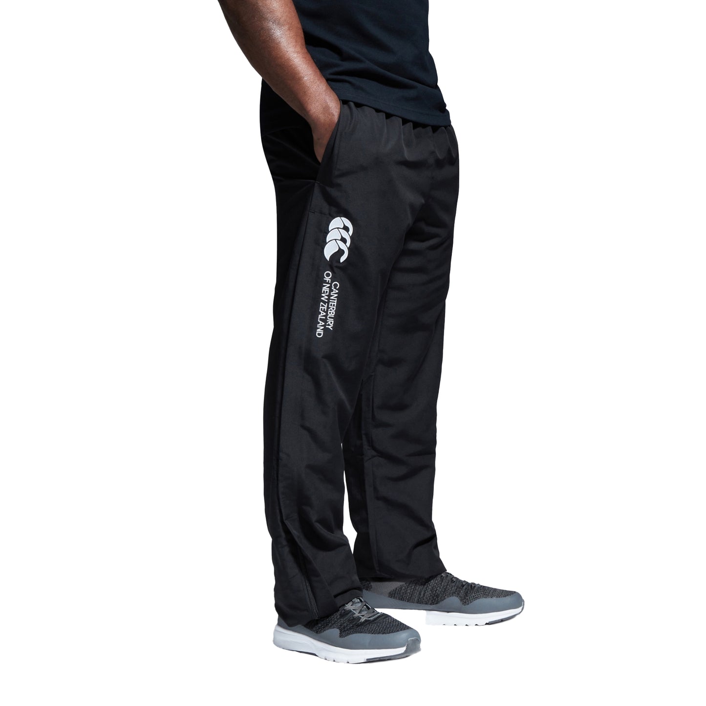Black - Side - Canterbury Mens Stadium Open Hem Tracksuit Bottoms