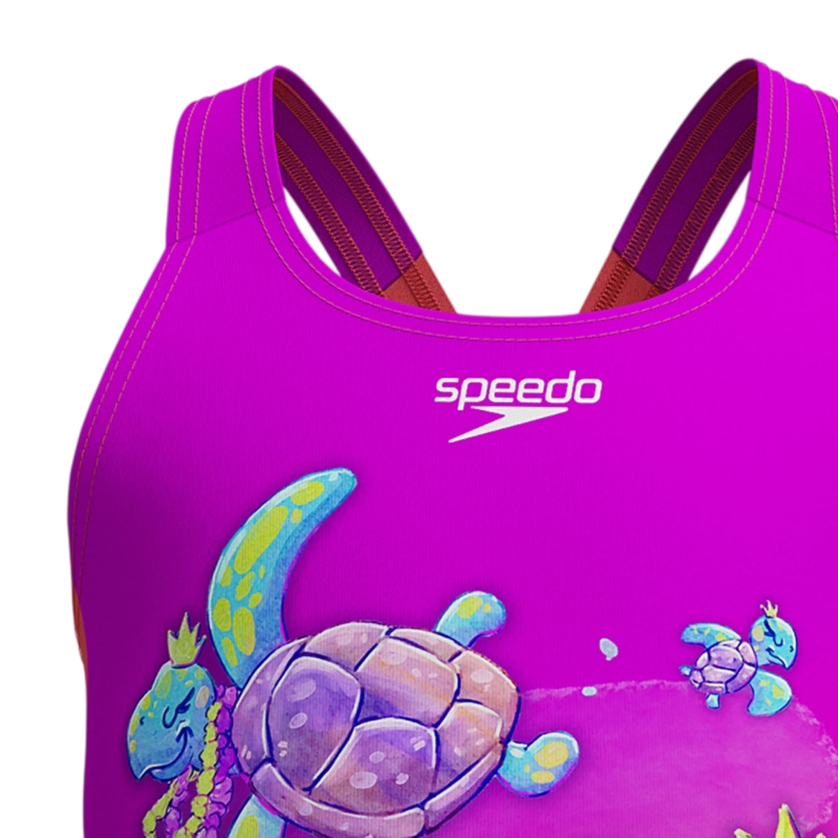 Purple - Side - Speedo Girls Digital Print One Piece Swimsuit