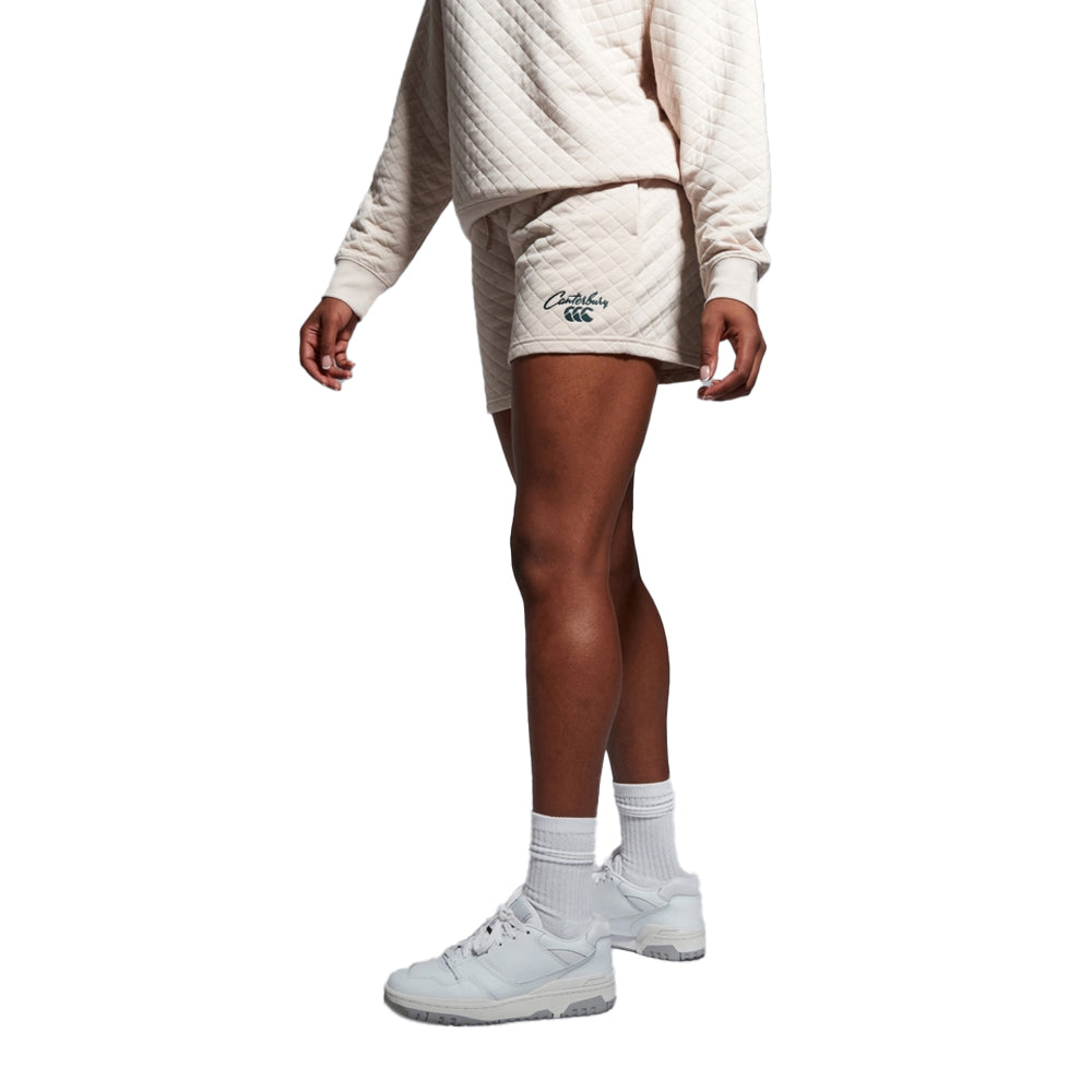 Oatmeal Marl - Side - Canterbury Womens-Ladies Scene-Set Knitted Shorts