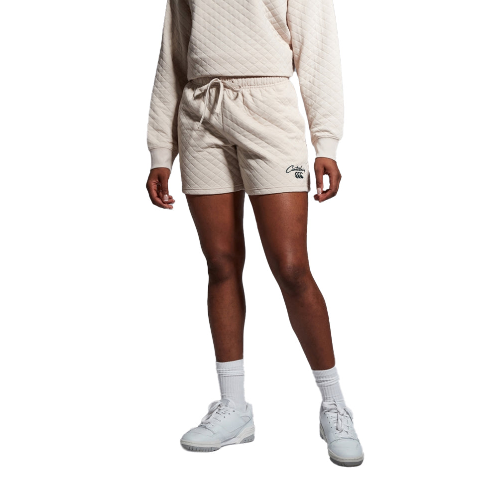 Oatmeal Marl - Lifestyle - Canterbury Womens-Ladies Scene-Set Knitted Shorts