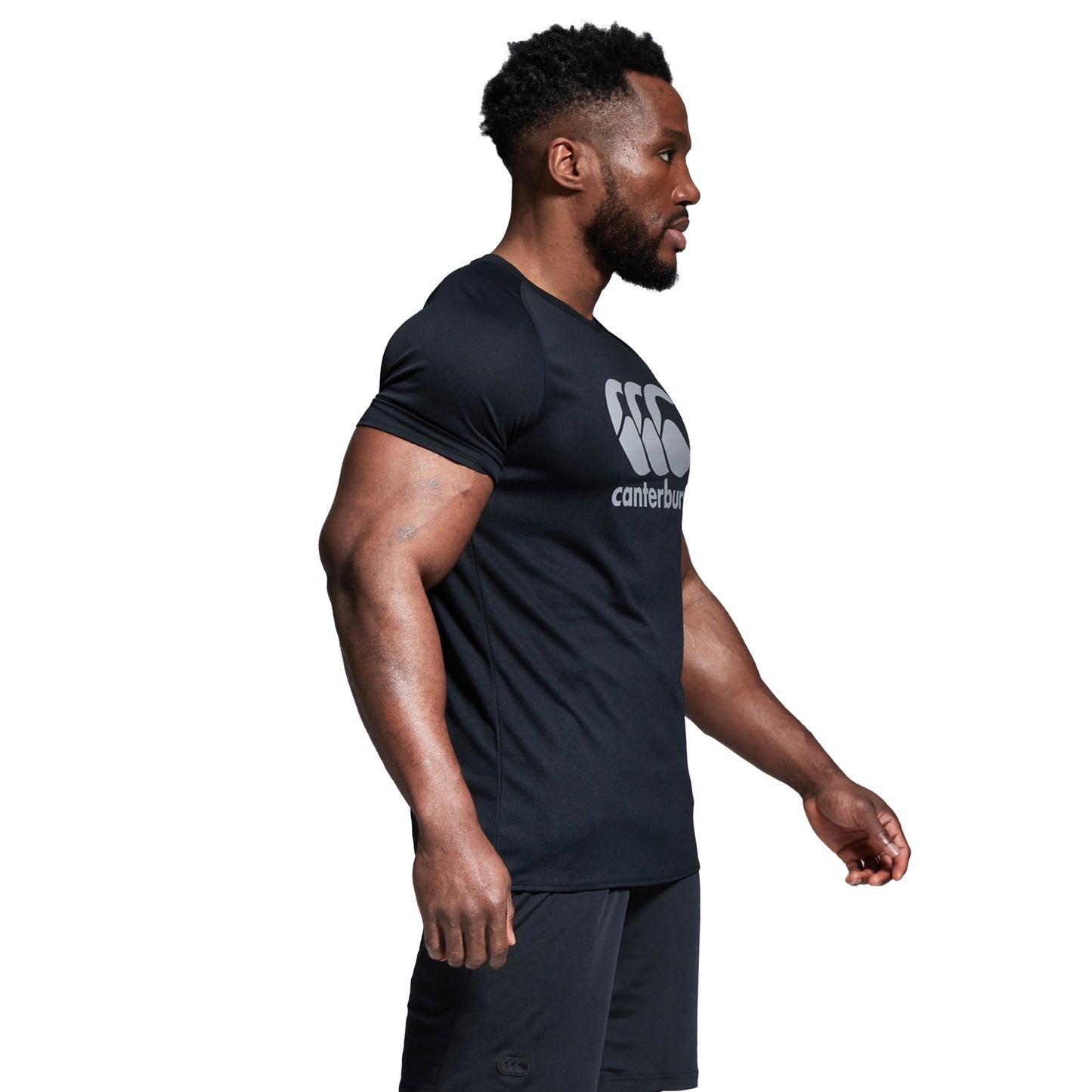 Black - Side - Canterbury Mens Core Logo Vapodri T-Shirt
