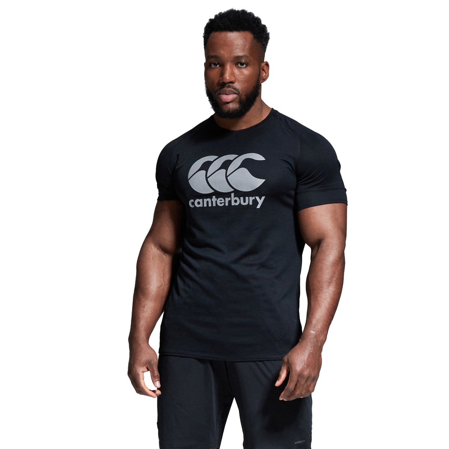 Black - Front - Canterbury Mens Core Logo Vapodri T-Shirt