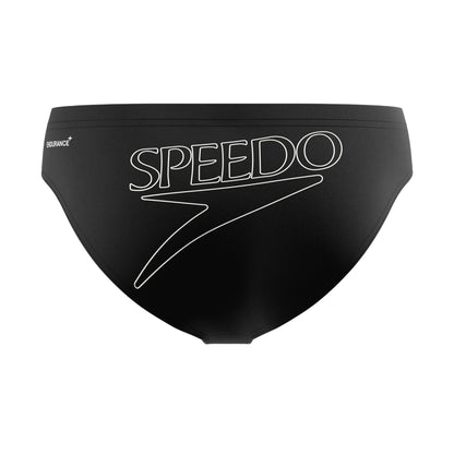 Black - Back - Speedo Mens Big Logo Endurance+ Swim Briefs