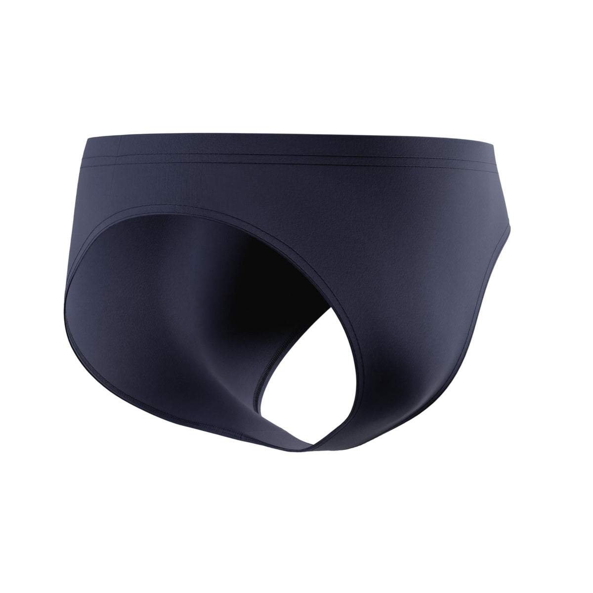 Navy - Side - Speedo Mens Big Logo Endurance+ Swim Briefs