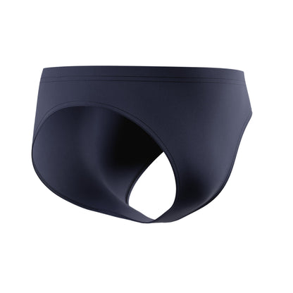 Navy - Side - Speedo Mens Big Logo Endurance+ Swim Briefs