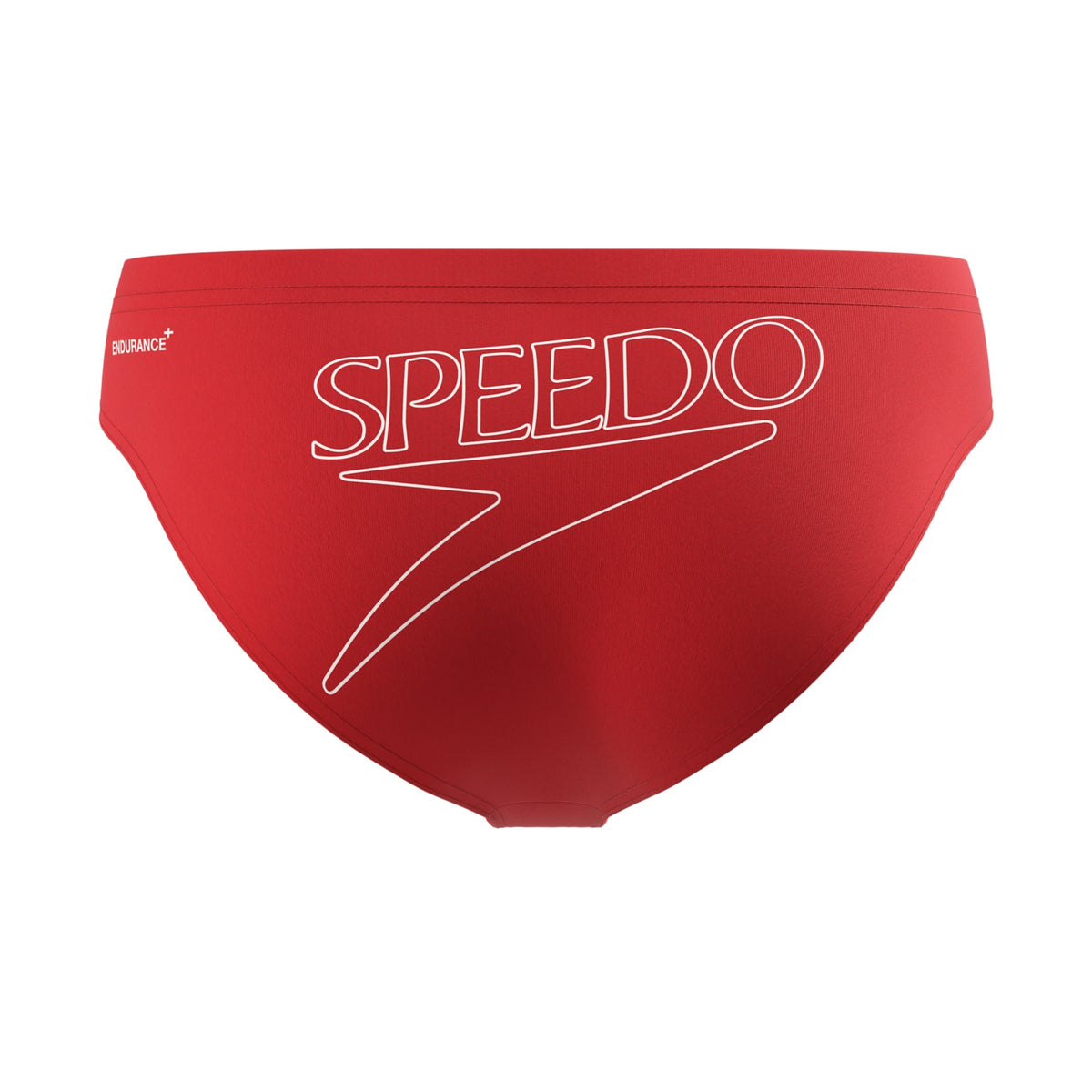 Red - Back - Speedo Mens Big Logo Endurance+ Swim Briefs