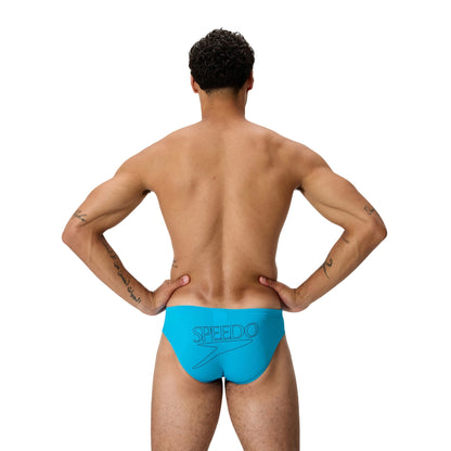 Turquoise - Lifestyle - Speedo Mens Big Logo Endurance+ Swim Briefs
