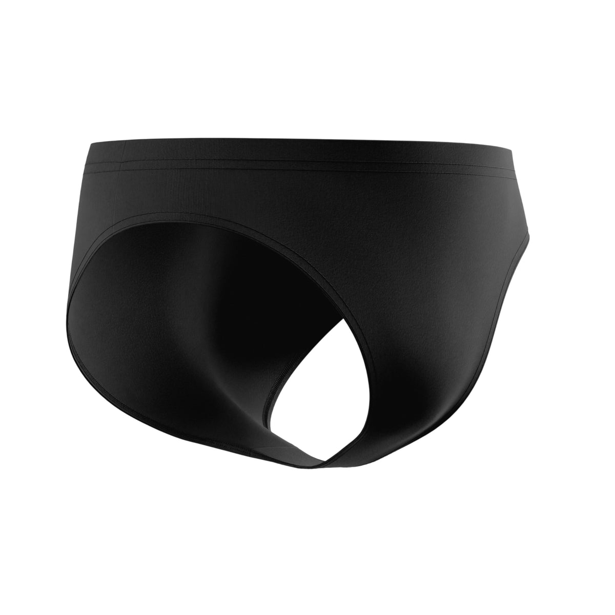 Black - Side - Speedo Mens Big Logo Endurance+ Swim Briefs