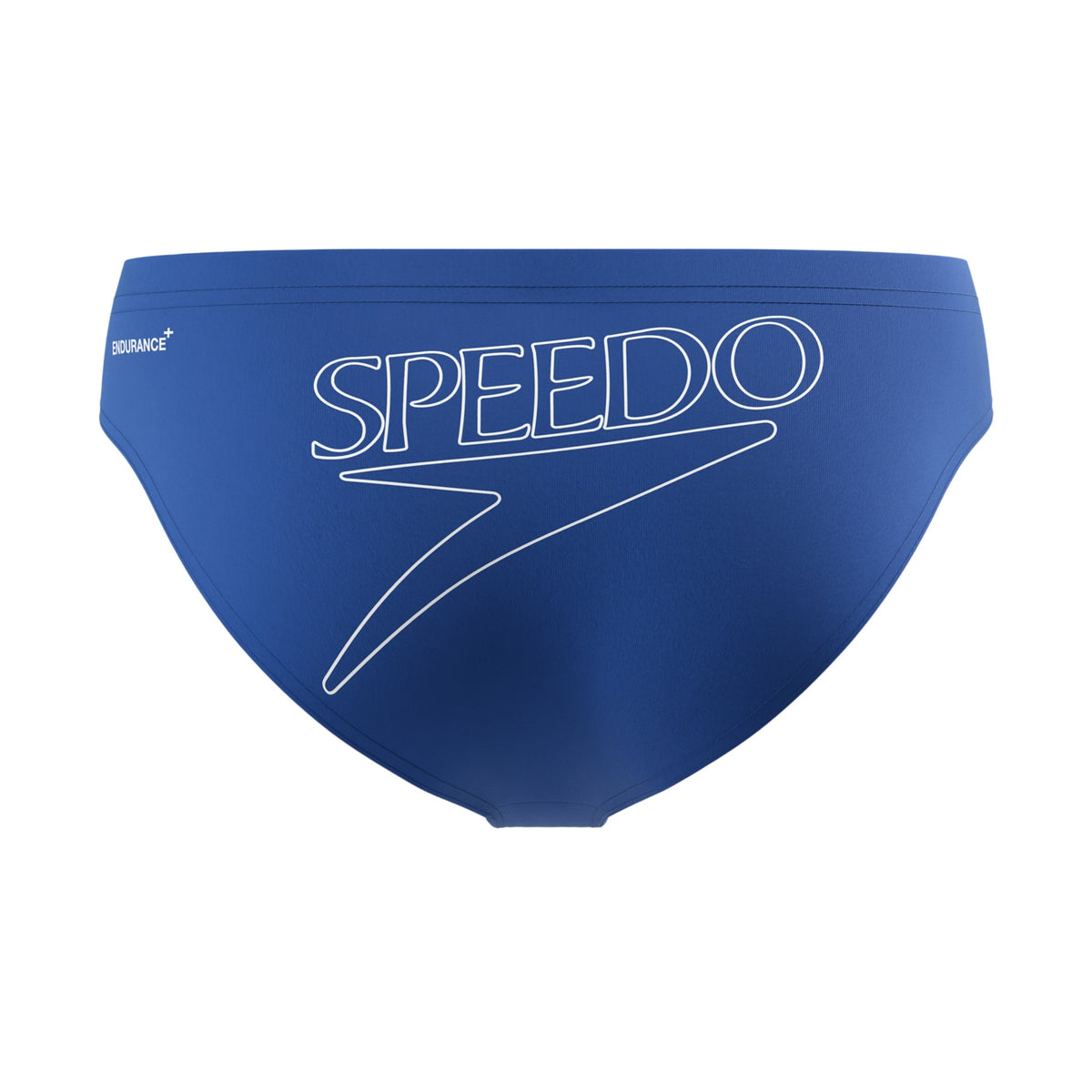 Blue - Back - Speedo Mens Big Logo Endurance+ Swim Briefs