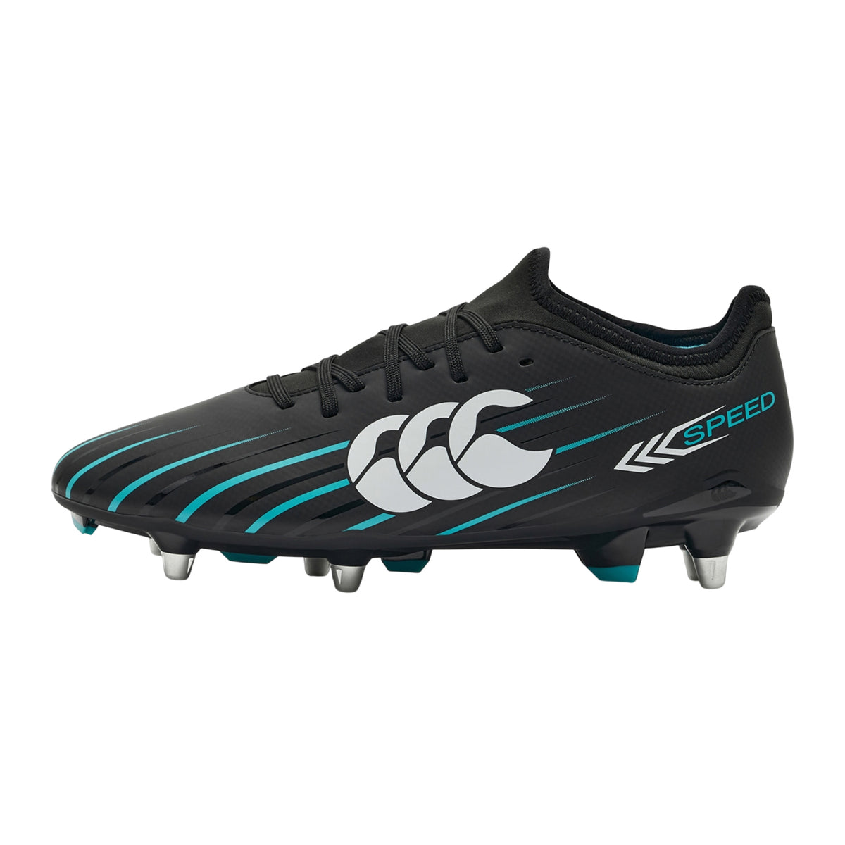 Black-Green - Side - Canterbury Unisex Adult Speed Falcon 2.0 Team Soft Ground Rugby Boots