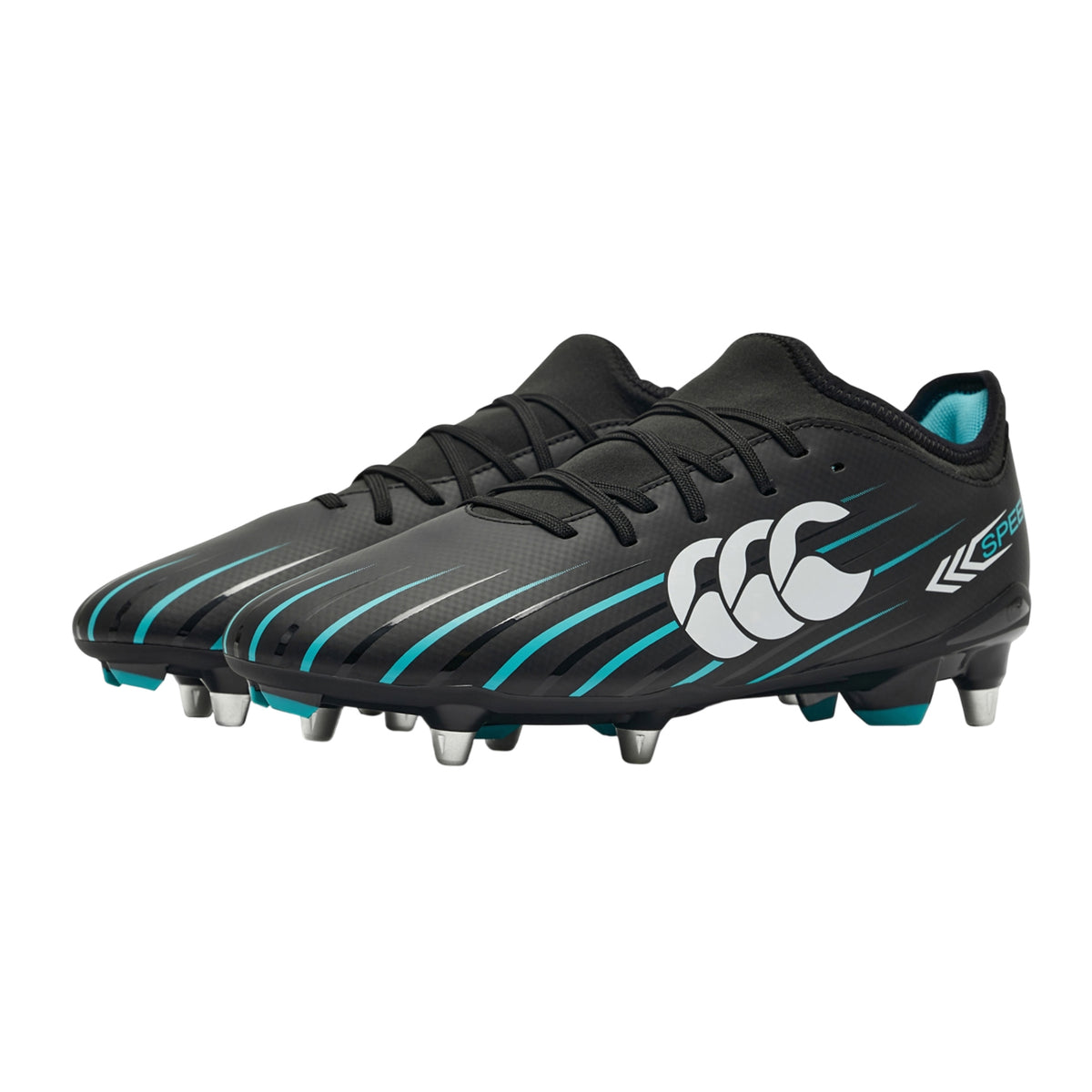 Black-Green - Close up - Canterbury Unisex Adult Speed Falcon 2.0 Team Soft Ground Rugby Boots