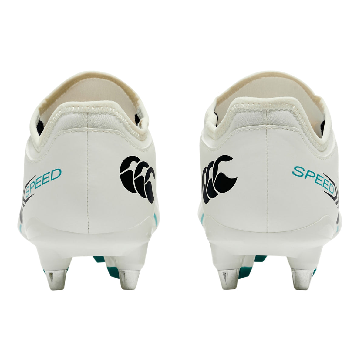 White-Green - Back - Canterbury Unisex Adult Speed Falcon 2.0 Team Soft Ground Rugby Boots