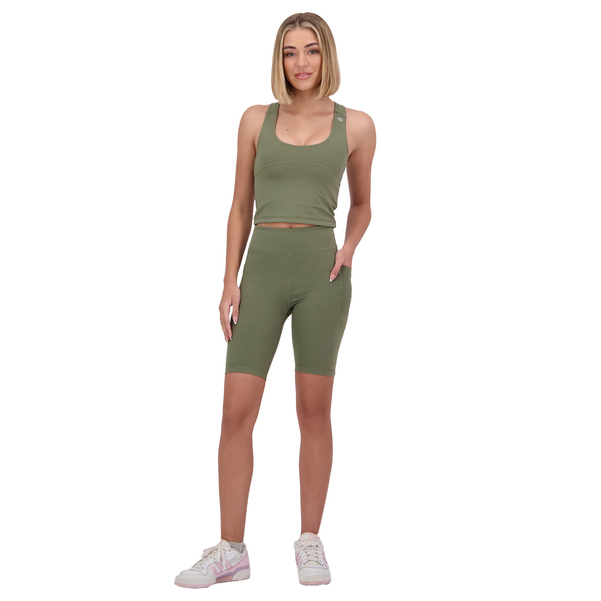 Deep Lichen Green - Side - Canterbury Womens-Ladies Convex Biker Shorts