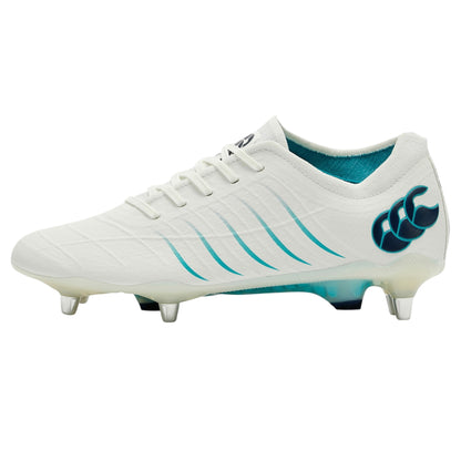 White-Green - Side - Canterbury Mens Phoenix 2.0 Elite Soft Ground Rugby Boots
