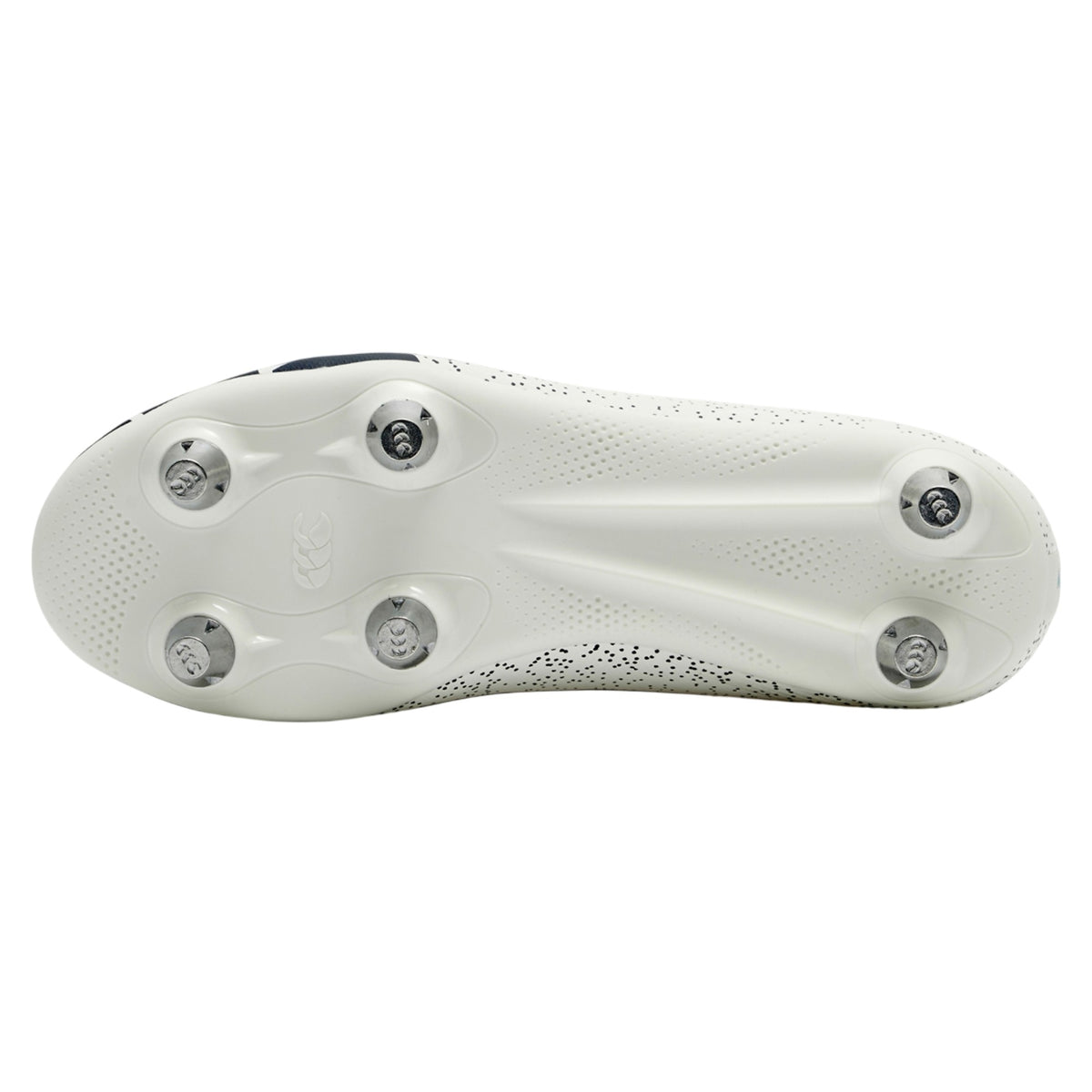 White-Blue - Back - Canterbury Childrens-Kids Stampede Ground Break Team Soft Ground Rugby Boots