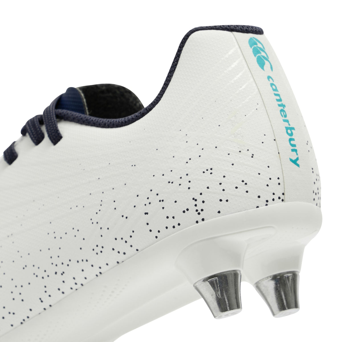 White-Blue - Lifestyle - Canterbury Childrens-Kids Stampede Ground Break Team Soft Ground Rugby Boots