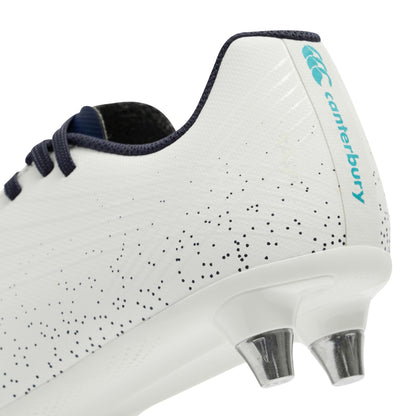 White-Blue - Lifestyle - Canterbury Childrens-Kids Stampede Ground Break Team Soft Ground Rugby Boots