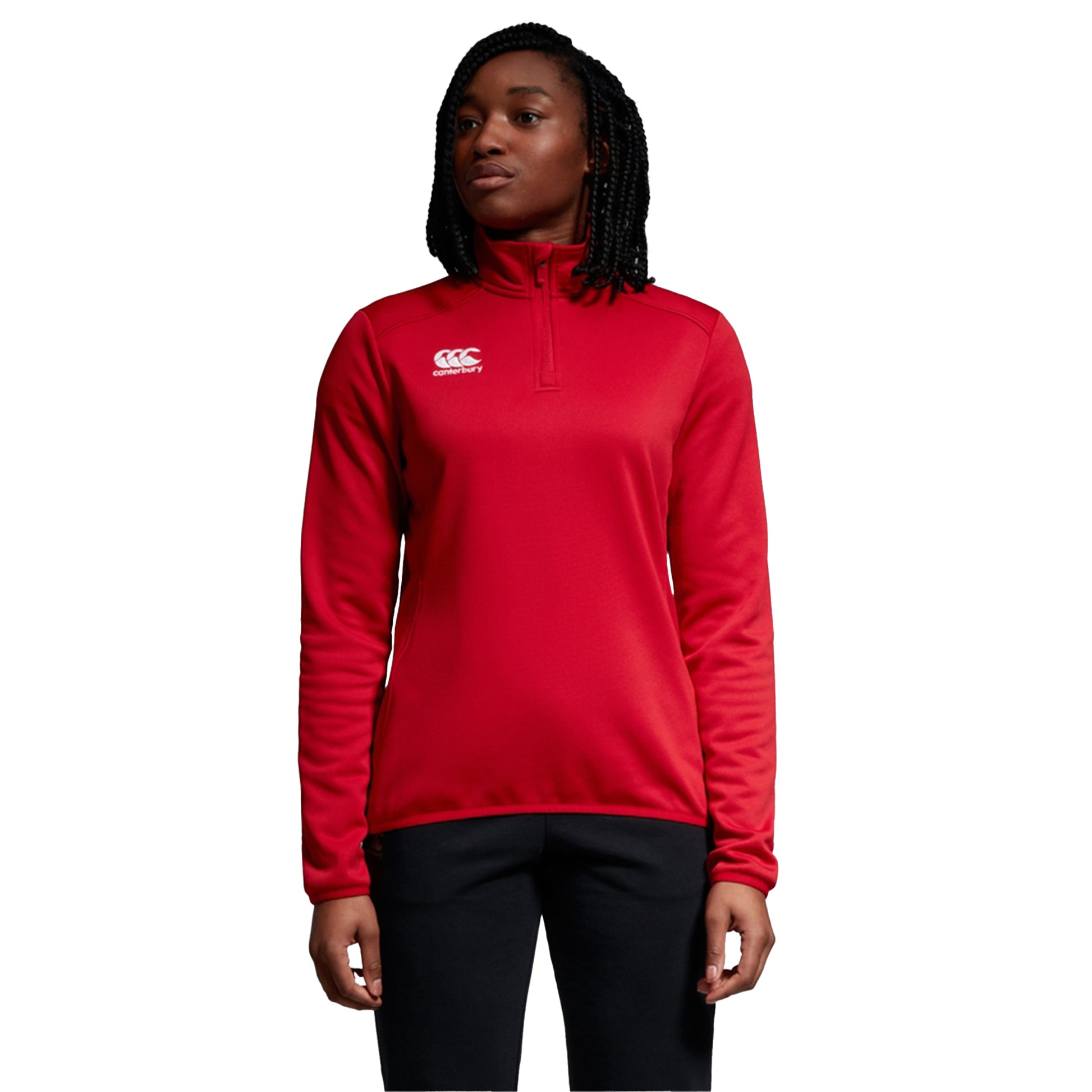 Flag Red - Side - Canterbury Womens-Ladies Club Quarter Zip Training Midlayer