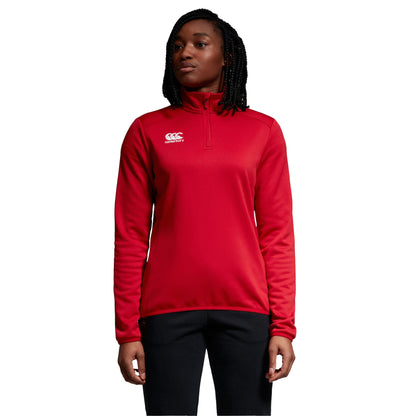 Flag Red - Side - Canterbury Womens-Ladies Club Quarter Zip Training Midlayer