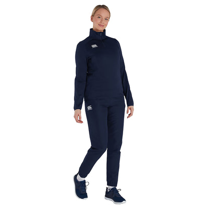 Navy - Side - Canterbury Womens-Ladies Club Quarter Zip Training Midlayer