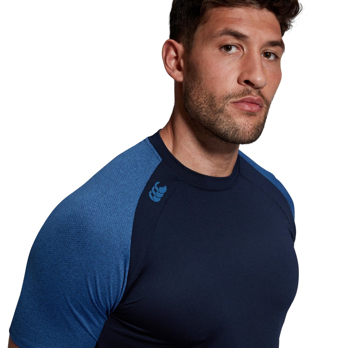 Navy-True Navy Marl - Side - Canterbury Mens Elite Training T-Shirt