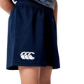 Navy - Side - Canterbury Childrens-Kids Cotton Drill Shorts