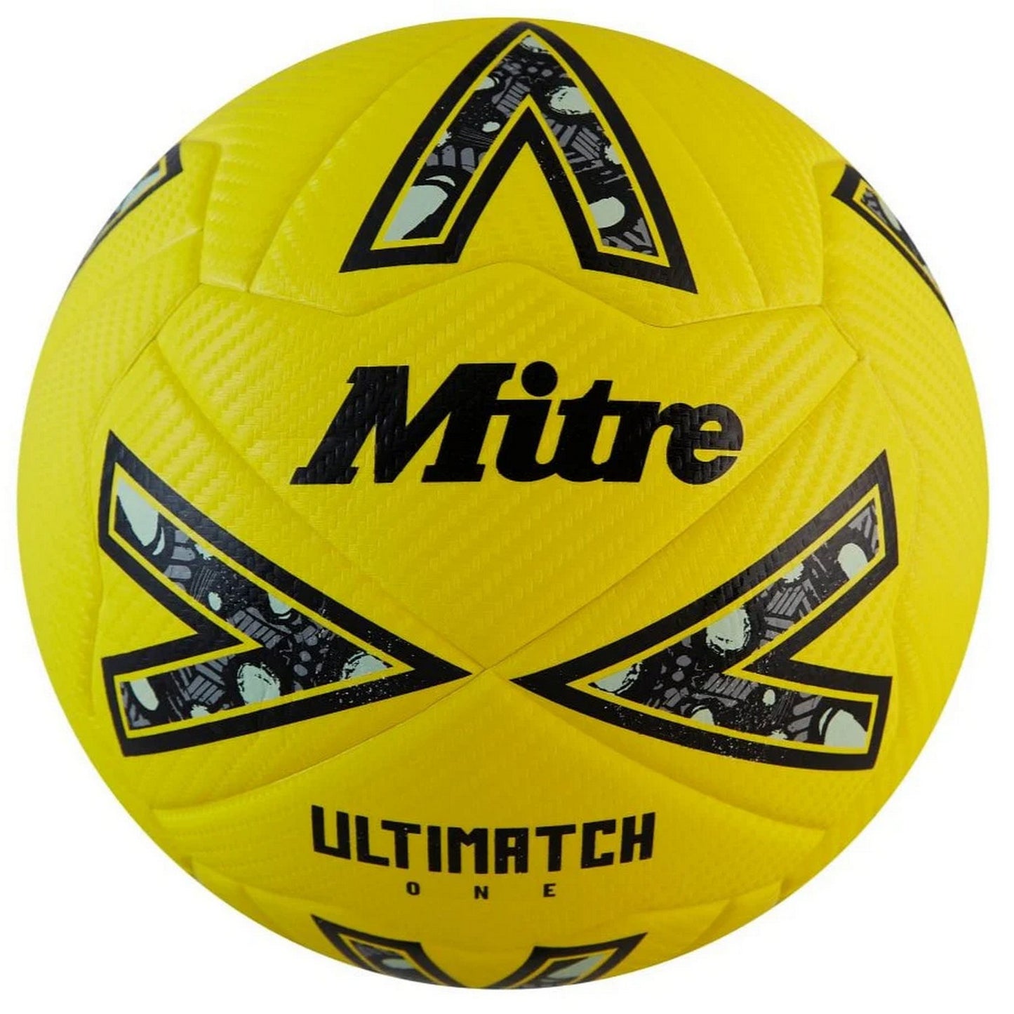 Yellow-Black-Grey - Front - Mitre Ultimatch One 24 Football