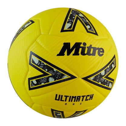 Yellow-Black-Grey - Back - Mitre Ultimatch One 24 Football