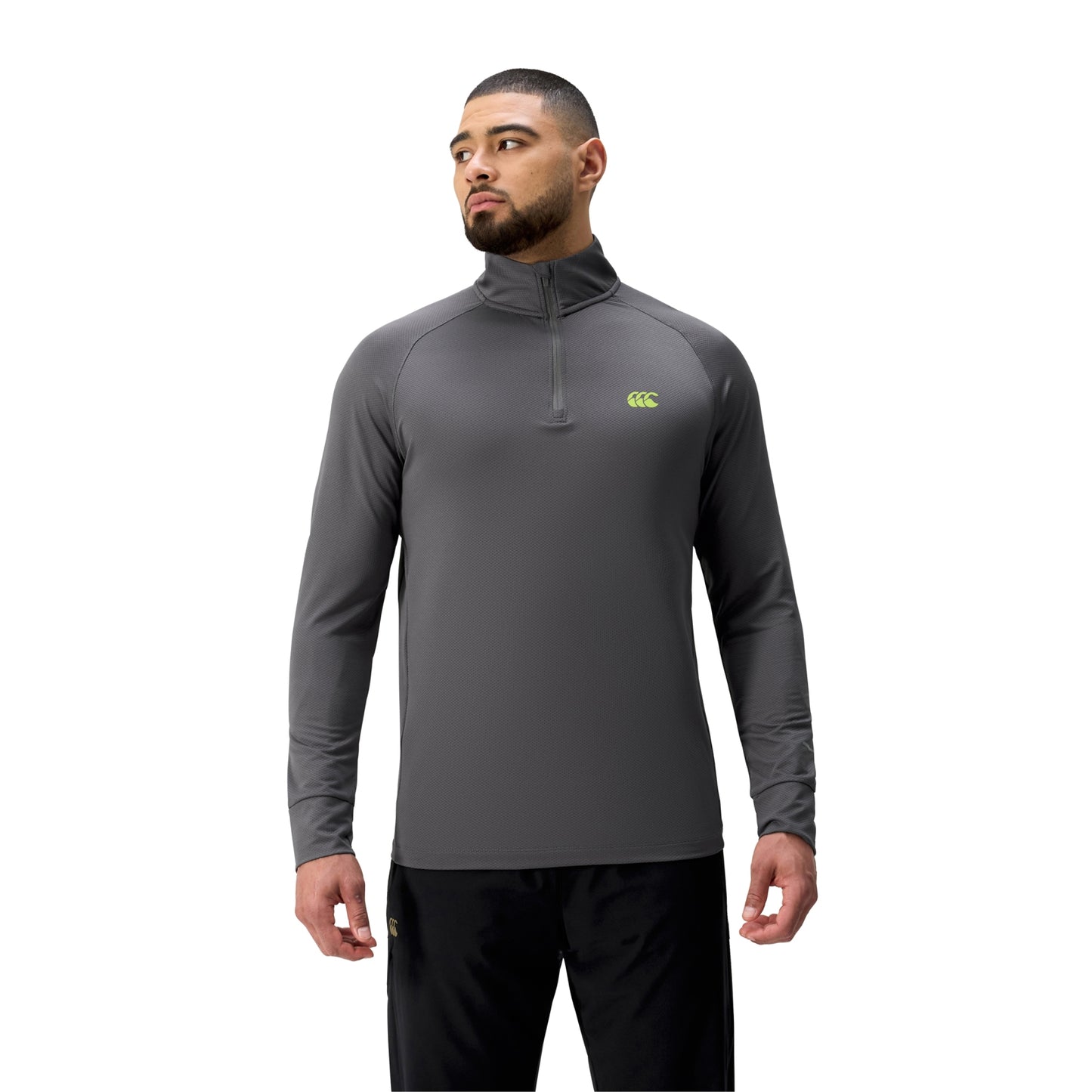 Charcoal - Front - Canterbury Mens Tempo+ Quarter Zip Training Top