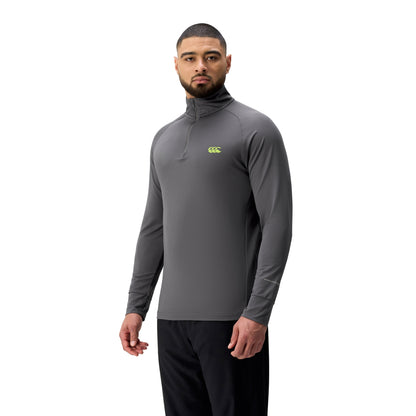 Charcoal - Back - Canterbury Mens Tempo+ Quarter Zip Training Top