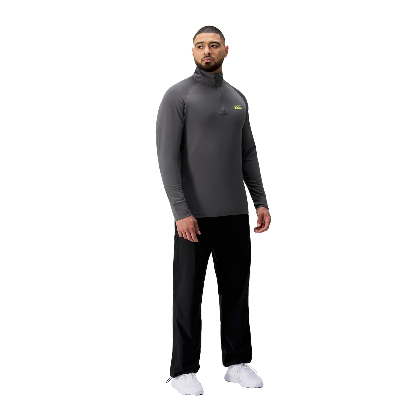 Charcoal - Side - Canterbury Mens Tempo+ Quarter Zip Training Top